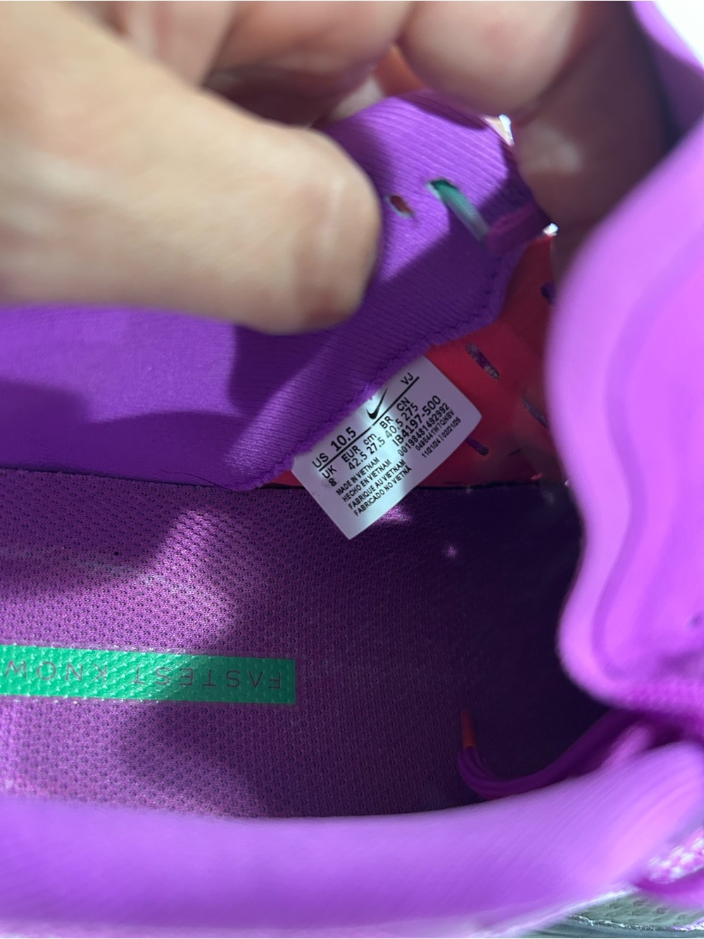 Nike Women’s Purple Pegasus Faith Running Shoes - Picture 5 of 6